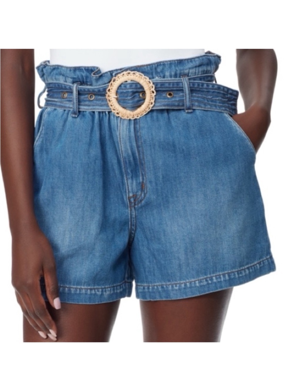 Sam Edelman 26 Shorts Kira Belted Paper Bag Denim Jean Short NWT